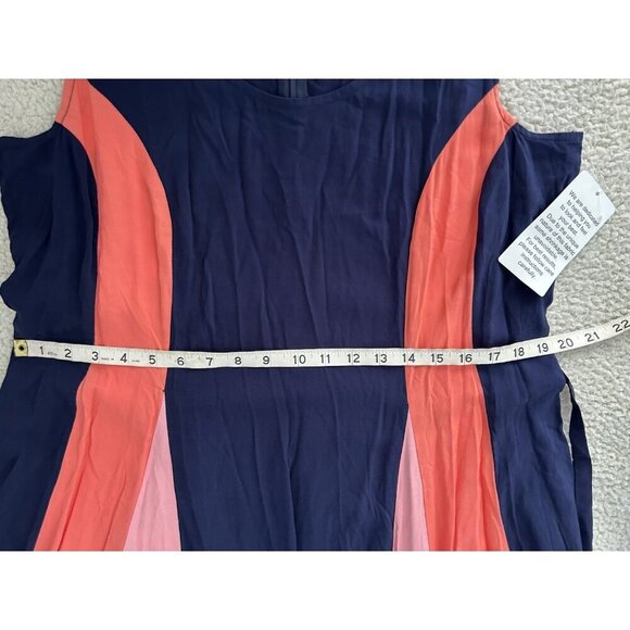 Jessica London Navy Sunset Color Block Tank Maxi Dress Size 14W - Picture 11 of 12